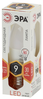СветодиоднаялампаЭРАLEDB35-9W-827-E27