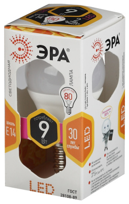 СветодиоднаялампаЭРАLEDP45-9W-827-E14