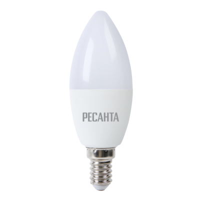 СветодиоднаялампаРЕСАНТАLL-R-C37-7W-230-3K-E14