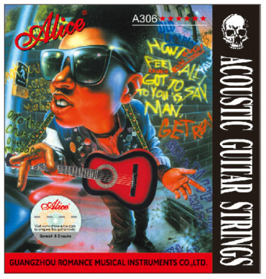 Струныдакуст.гитарыALICEA306-SLSilverplatedcooper,SuperlightTension